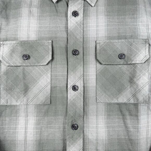 Bylt Trestles Flannel Shirt Mens Large Green Plaid Double Pocket Embroidery Logo - Picture 9 of 12